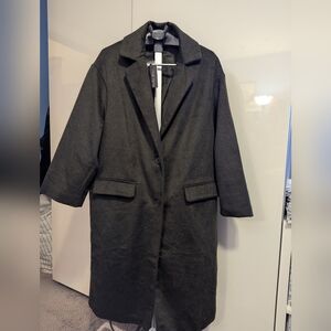 HUNTER & BROWN 2 Button Oversized Long Coat Size Small